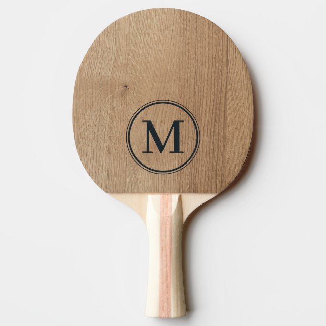 Light Birch Wood Monogram Ping Pong Paddle (Back)
