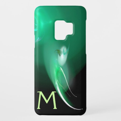 LIGHT BIRD  BLACK AND GREEN ABSTRACT MONOGRAM Case_Mate SAMSUNG GALAXY S9 CASE