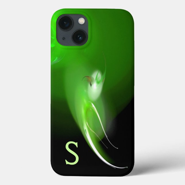 LIGHT BIRD ,BLACK BRIGHT GREEN ABSTRACT MONOGRAM  Case-Mate iPhone CASE (Back)
