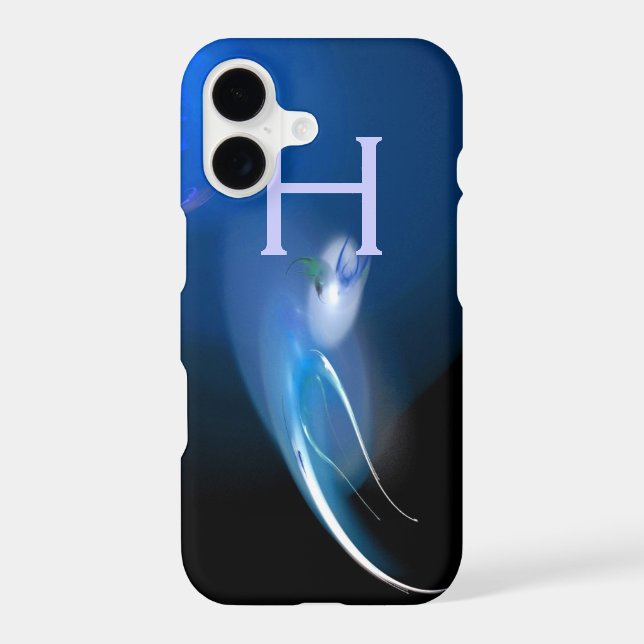 LIGHT BIRD IN BLUE MONOGRAM IPHONE CASE (Back)
