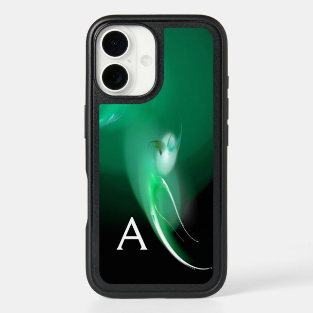 LIGHT BIRD IN GREEN MONOGRAM iPhone CASE (Back)
