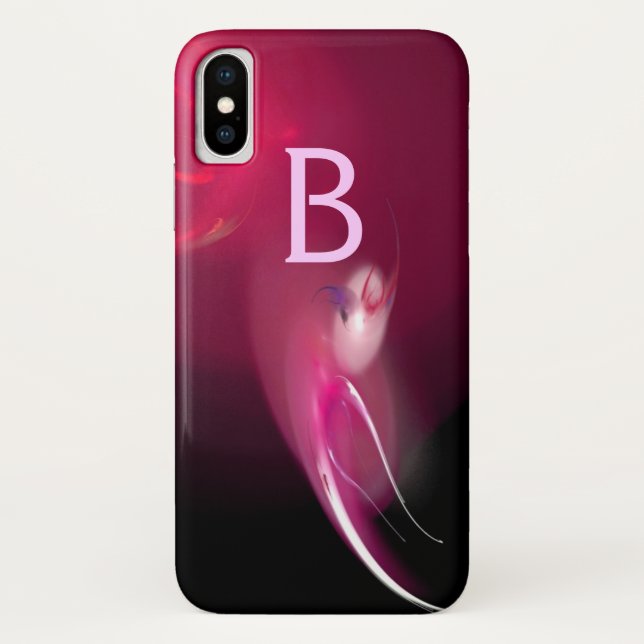 LIGHT BIRD IN PINK FUCHSIA  MONOGRAM Case-Mate iPhone CASE (Back)