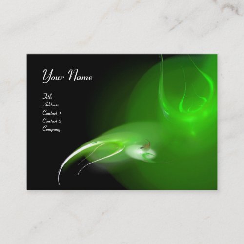 LIGHT BIRD MONOGRAM Vibrant black green Business Card