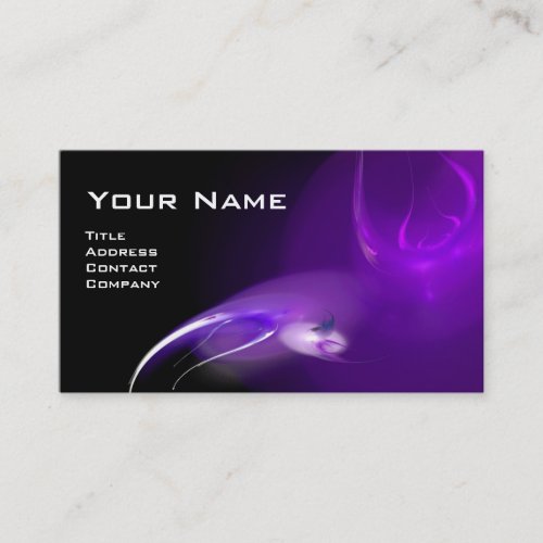 LIGHT BIRD MONOGRAM Vibrant black purple Business Card