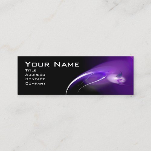 LIGHT BIRD MONOGRAM Vibrant black purple Mini Business Card