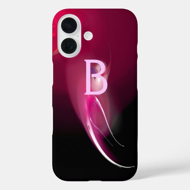 LIGHT BIRD / PINK FUCHSIA BLACK ABSTRACT MONOGRAM Case-Mate iPhone CASE (Back)
