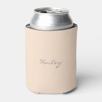 Light Bisque Personalized Can Cooler by LokisColors at Zazzle