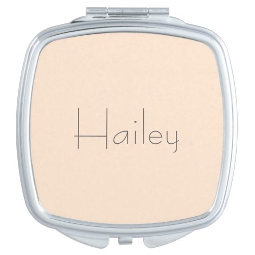 Light Bisque Personalized Compact Mirror