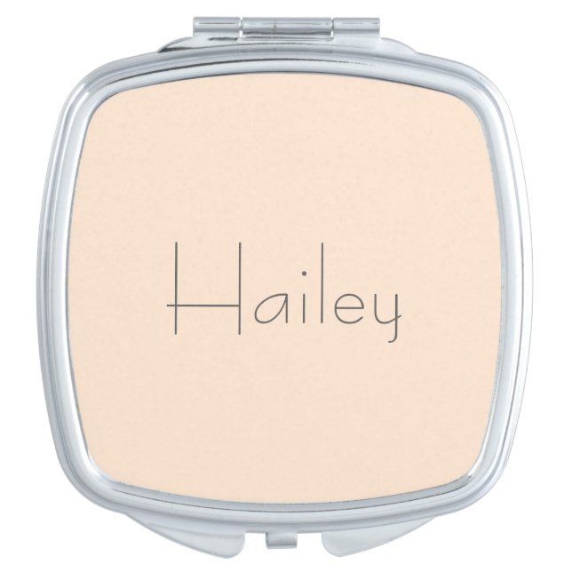 Light Bisque Personalized Compact Mirror (Front)