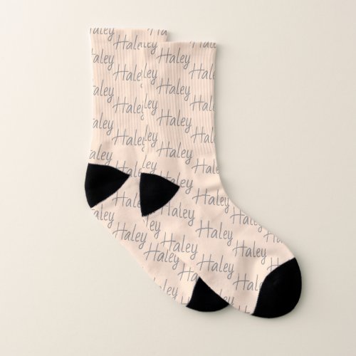 Light Bisque Personalized Socks