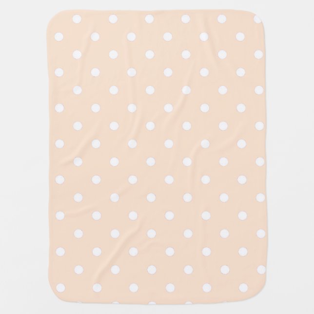 Light Bisque Polka Dot Baby Blanket (Front)