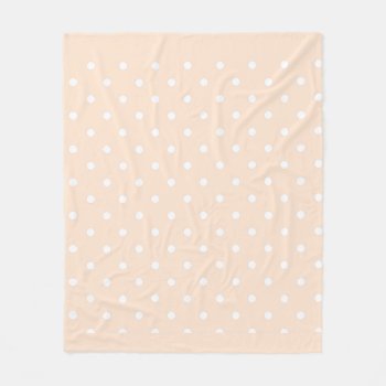 Light Bisque Polka Dots Fleece Blanket by LokisColors at Zazzle