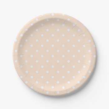Light Bisque Polka Dots Paper Plates by LokisColors at Zazzle
