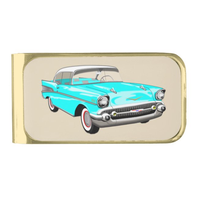 Light Blue 1957 Shoebox Money Clip (Front)