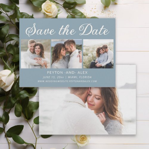 Light Blue 4_Photo 2_Sided Wedding Save Date  Save The Date