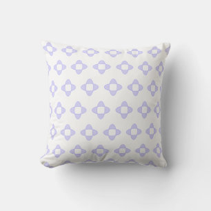 Light Blue Abstract Geometric Shape Pattern Throw Pillow