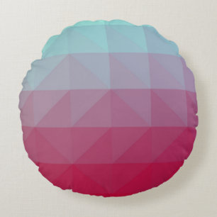 Light BLUE abstract mosaic pattern. Colorful abstr Round Pillow