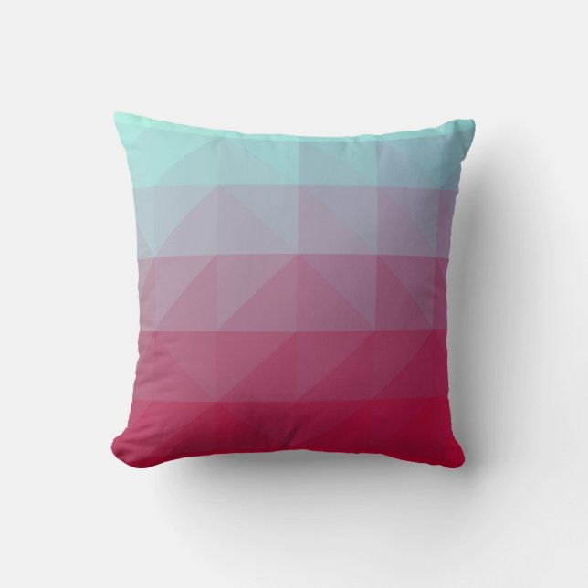 Light BLUE abstract mosaic pattern. Colorful abstr Throw Pillow (Front)