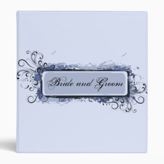Light Blue Abstract Swirls Wedding Binder
