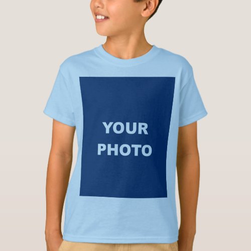 Light Blue Add Your Image Photo Picture Logo T_Shirt