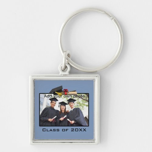 Light Blue Add your Photo  Year Graduation Keychain