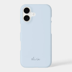 Light Blue Aesthetic Modern Minimalist Script Name iPhone 17 Case