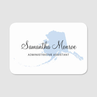 Light Blue Alaska Name Tag