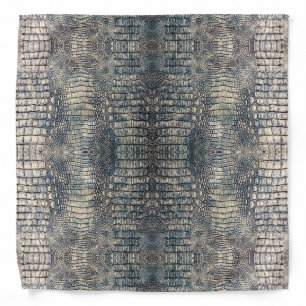 Light Blue Alligator Leather Bandana