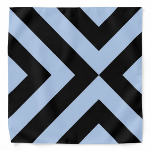 Light Blue and Black Chevrons Bandana