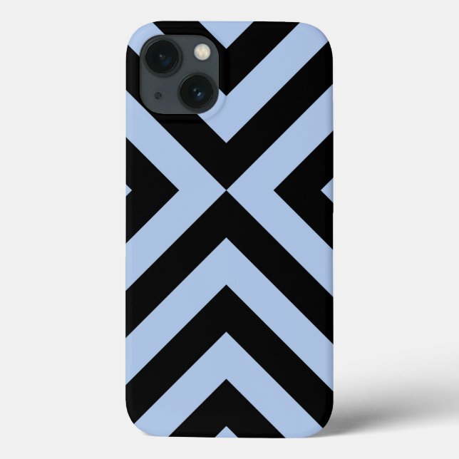 Light Blue And Black Chevrons Case-Mate iPhone Case (Back)