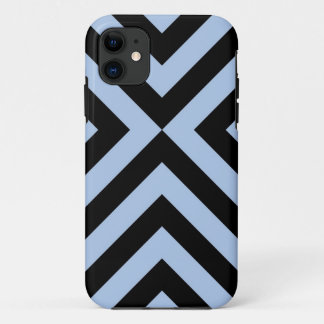 Light Blue and Black Chevrons iPhone 11 Case