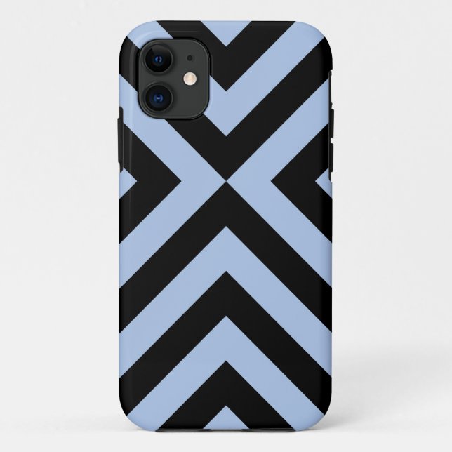 Light Blue and Black Chevrons Case-Mate iPhone Case (Back)
