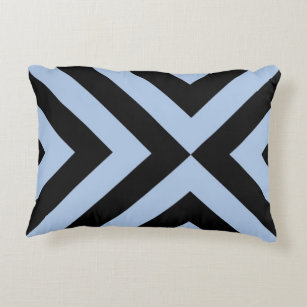 Light Blue and Black Chevrons Decorative Pillow
