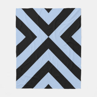 Light Blue And Black Chevrons Fleece Blanket