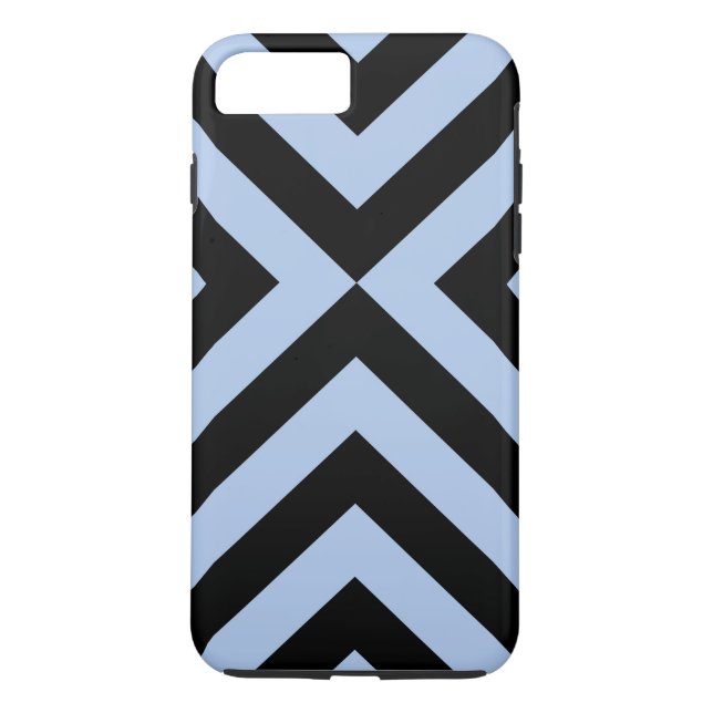 Light Blue and Black Chevrons iPhone 8/7 Plus Case (Back)