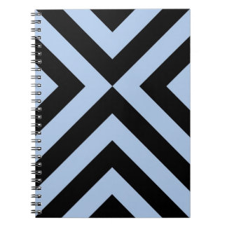 Light Blue and Black Chevrons Notebook