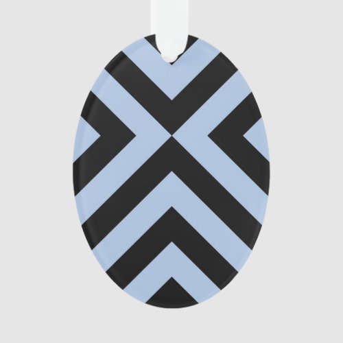 Light Blue and Black Chevrons Ornament