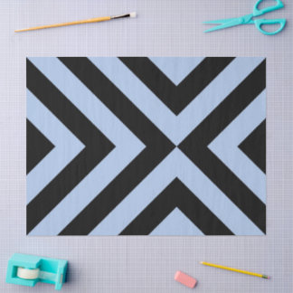 Light Blue and Black Chevrons Tissue Paper