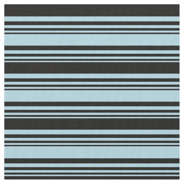 Light Blue and Black Colored Lines Fabric (Close Up)
