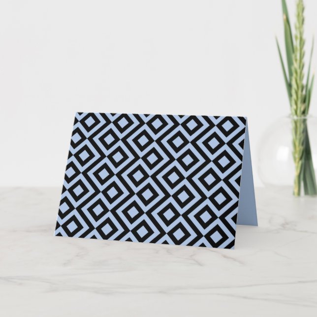 Light Blue And Black Meander Card (Front)