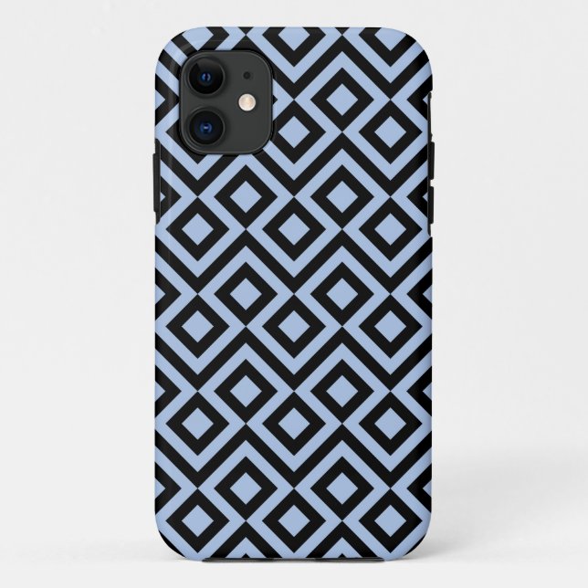 Light Blue And Black Meander Case-Mate iPhone Case (Back)