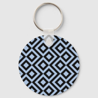 Light Blue And Black Meander Keychain
