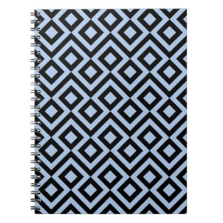 Light Blue And Black Meander Notebook