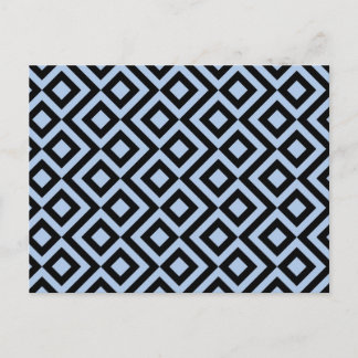 Light Blue And Black Meander Postcard