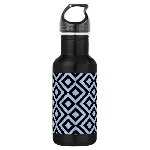 Light Blue And Black Meander Water Bottle