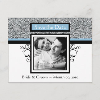 Light Blue and Black Save the Date Photo Cards
