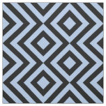 Light Blue and Black Zigzags &amp; Diamonds Geometric Fabric
