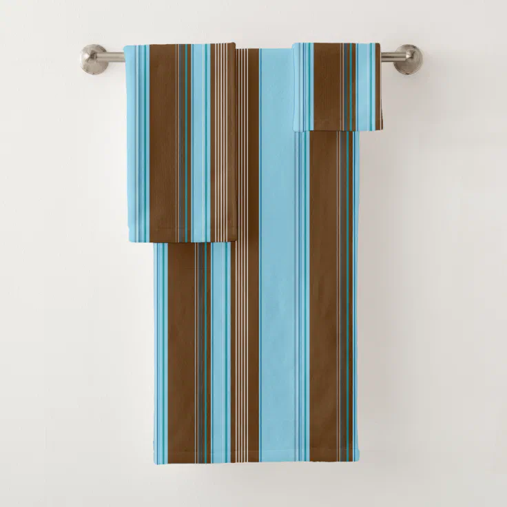 brown striped bath towels