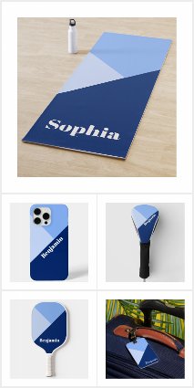 Light Blue And Cobalt Personalized Name Gifts