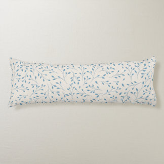 Light Blue and Cream Delicate Botanical Vine Patte Body Pillow